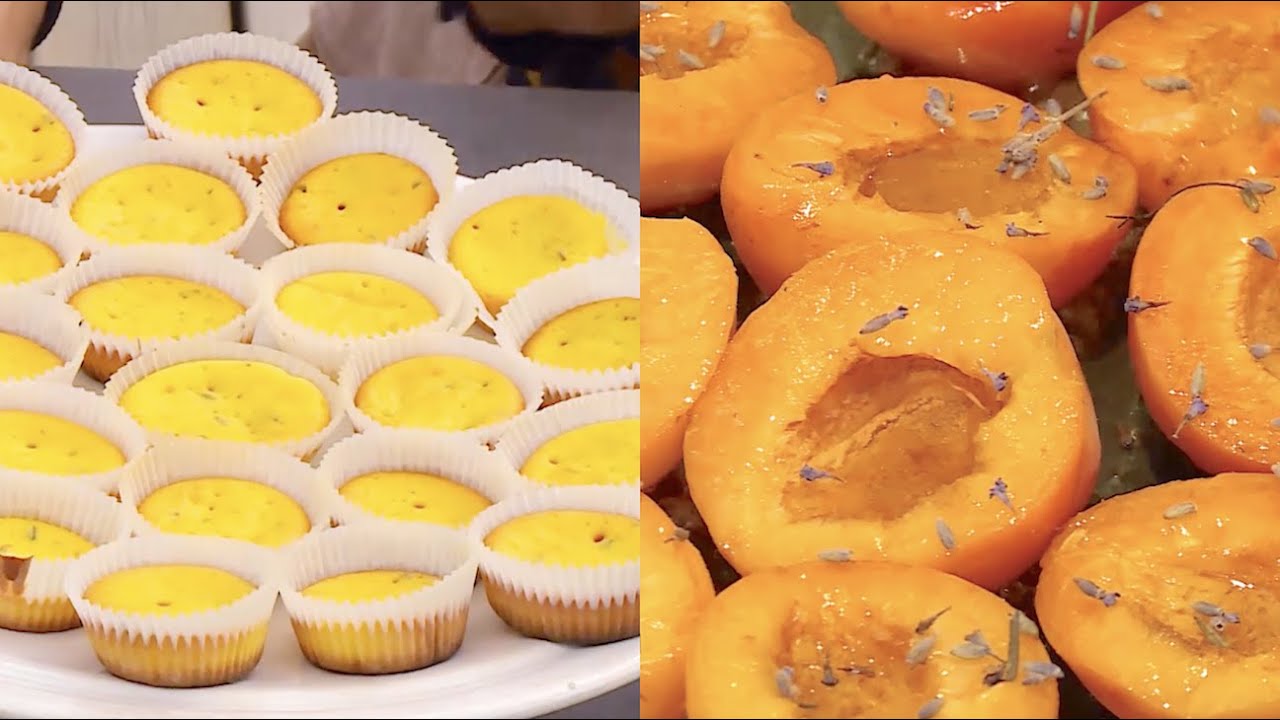 Video Muffins lavande-safran et abricots poêlés au miel de Marie-Hélène