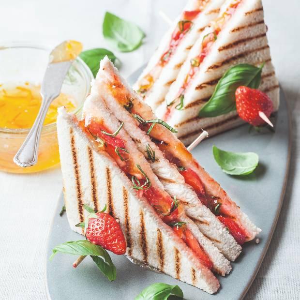 Sandwich fraises-basilic