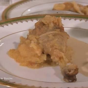 Le poulet flambé au Calvados et aux pommes de Mireille