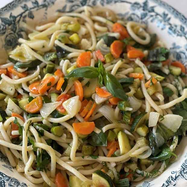 Picci aux légumes sautés de printemps