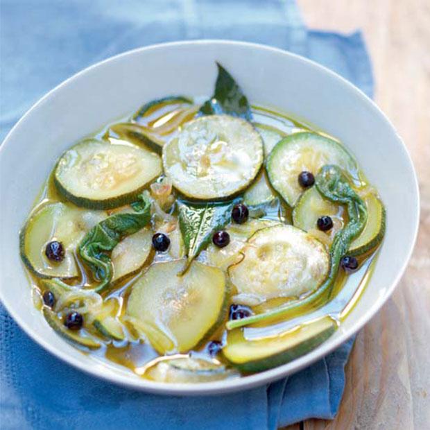 Courgettes en escabèche