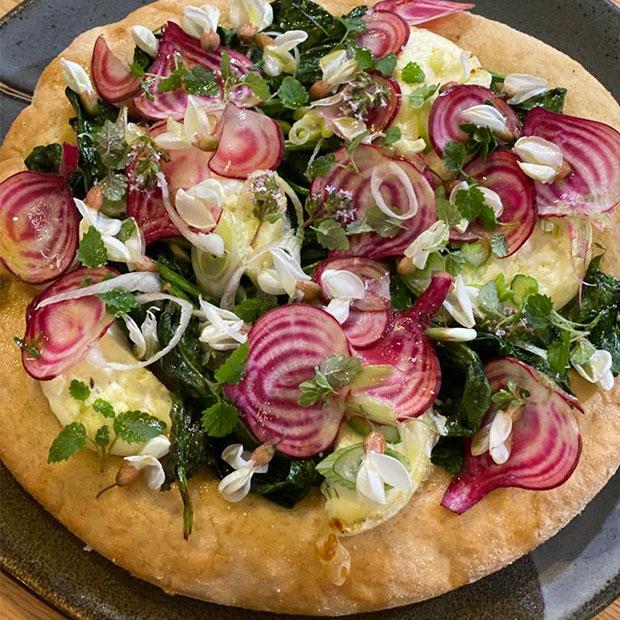 Focaccia chèvre épinards d’Amandine Chaignot