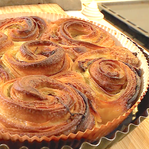 Kouign-amann à la rhubarbe de Xavier et Mathilde