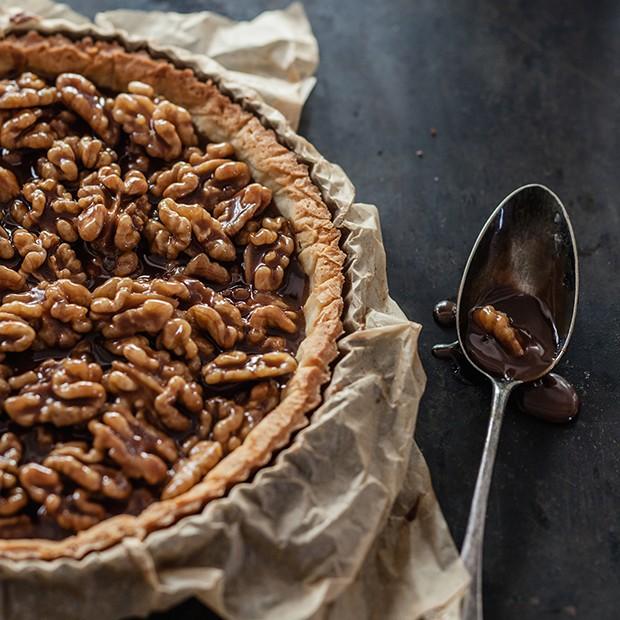 La tarte aux noix et au caramel d'Aline