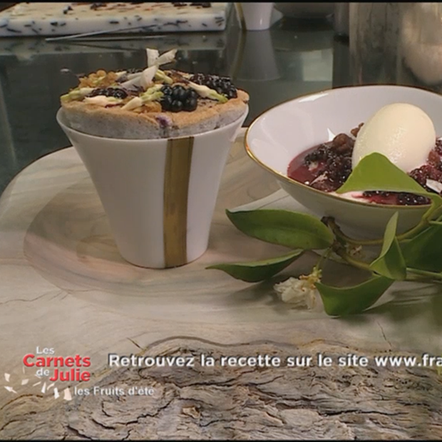 Soufflé à la mûre et au jasmin du Chef Arnaud Donckele