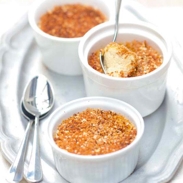 Crème brûlée de foie gras au pain d’épices et noix