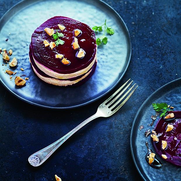 Millefeuille de betterave au foie gras