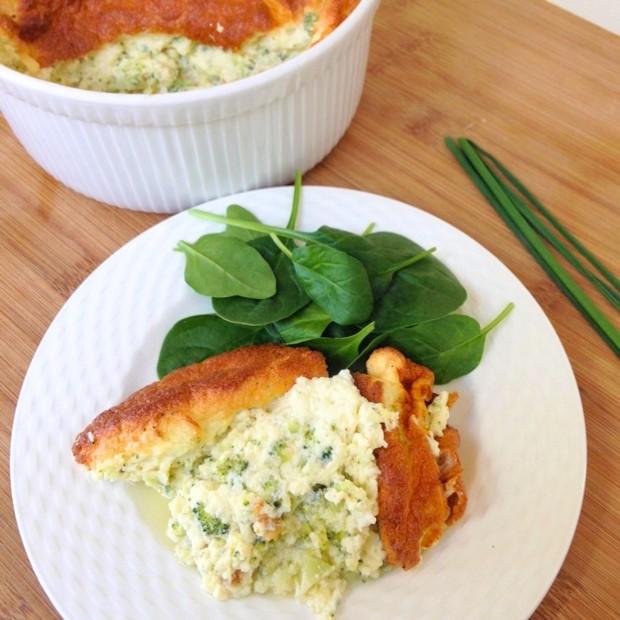 Soufflé aux brocolis et au chèvre frais