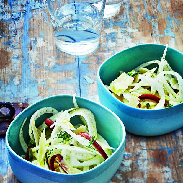 Salade de fenouil, anchois, citron et parmesan