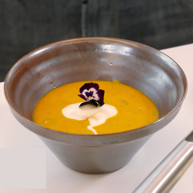 Velouté de courges à l’andouille de Philippe David