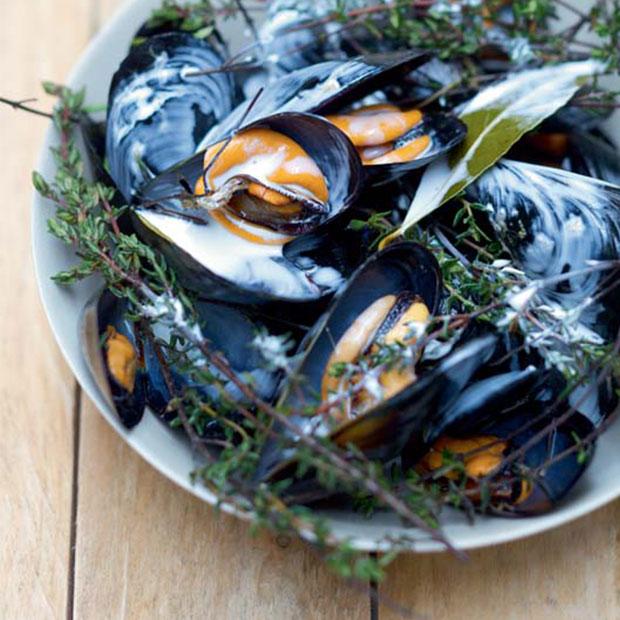 Moules au cidre et au thym