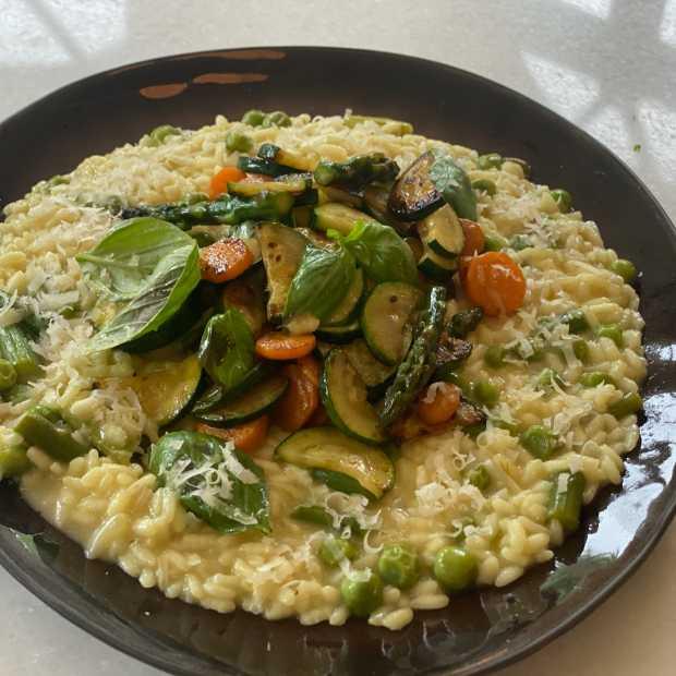 Risotto aux légumes de printemps