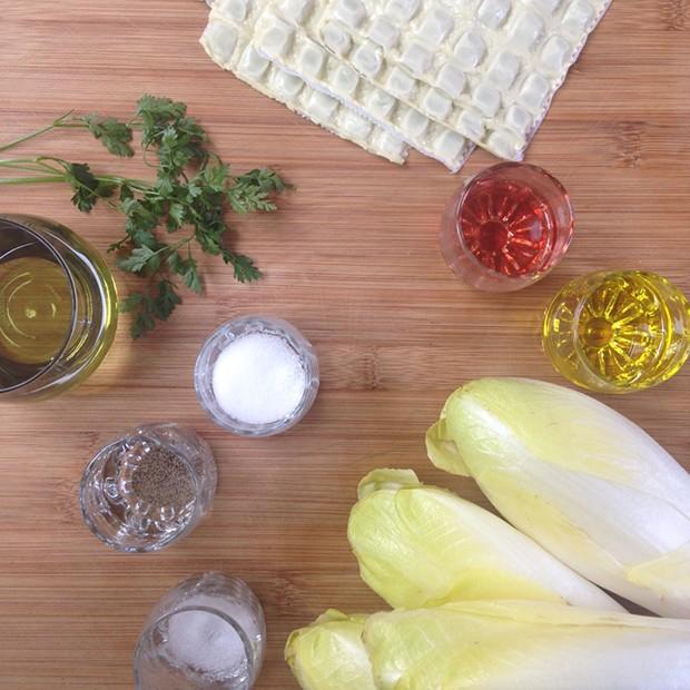 Salade d'endives aux ravioles croustillantes