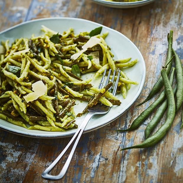 Trofie et haricots verts au pistou