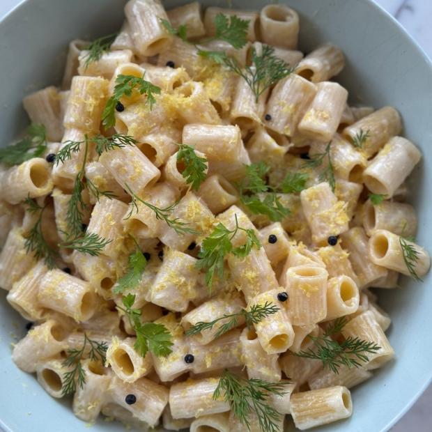 Rigatoni au citron et poivre de kampot vert
