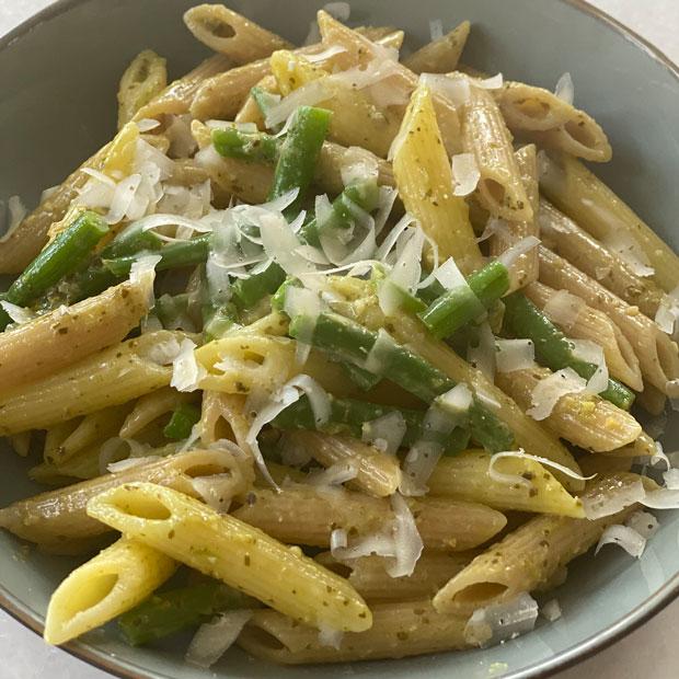 Penne et haricots au pistou