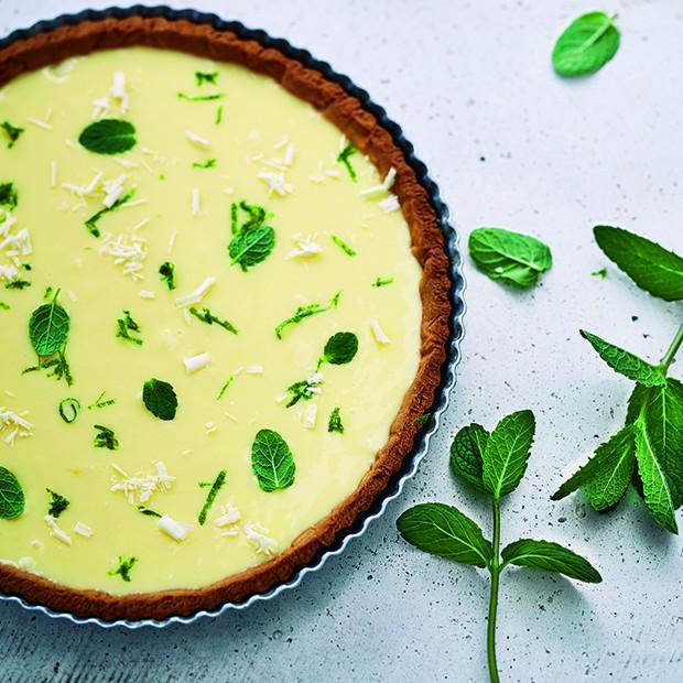 Tarte aux deux citrons, « zeste » de menthe 