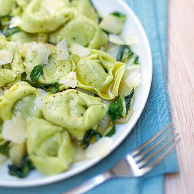 Tortellini aux blettes parmesan et huile de truffe