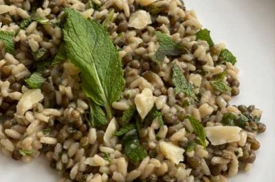 Risotto aux lentilles vertes à la menthe