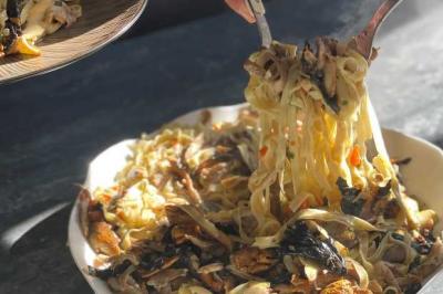 Tagliatelles au lapin et champignons des bois