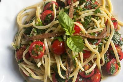 Spaghettini aux tomates crues d’Hadrien