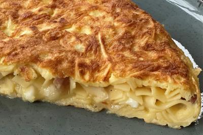 Tagliatelles en omelette au Cantal