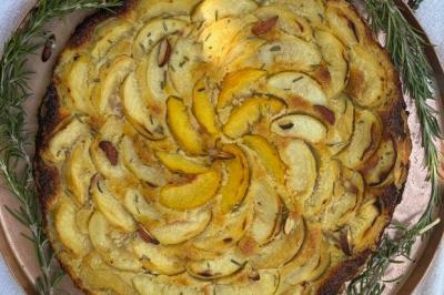 Tarte aux pêches amandines