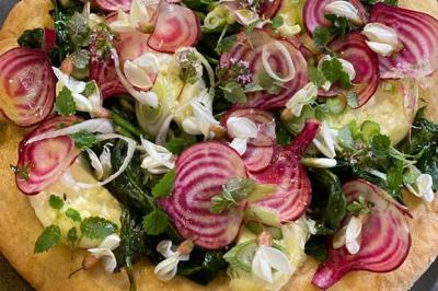 Focaccia chèvre épinards d’Amandine Chaignot