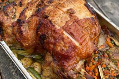 Jambon braisé aux légumes du jardin de Bastien