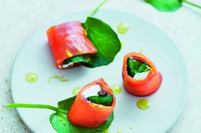 Rouleaux de saumon fumé au cresson