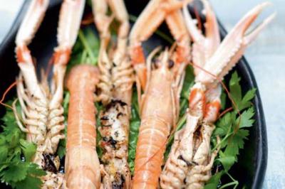 Langoustines rôties au thé fumé