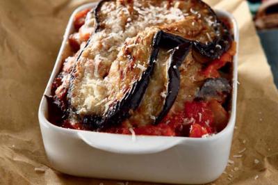 Lasagnes aux aubergines et trois fromages