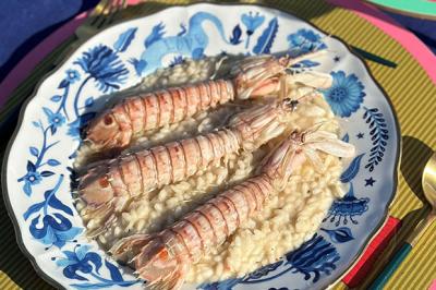 Risotto aux langoustines (ou cigales de mer si vous êtes à Venise !) au prosecco