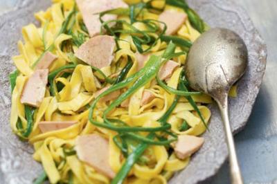 TAGLIATELLE AUX POIREAUX ET FOIE GRAS