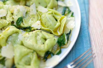 Tortellini aux blettes parmesan et huile de truffe