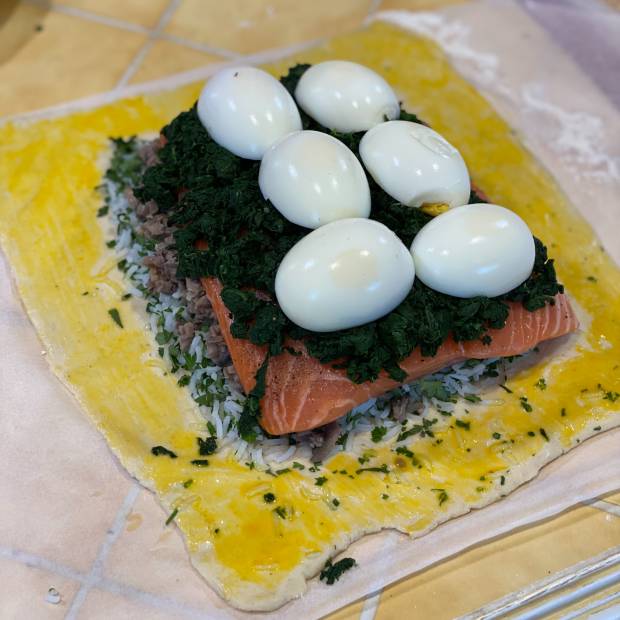 Koulibiac de saumon de Maïté Koulibiac de saumon de Maïté