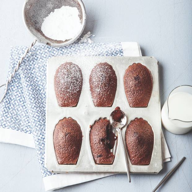 Madeleines au chocolat, cœur coulant Madeleines au chocolat, cœur coulant