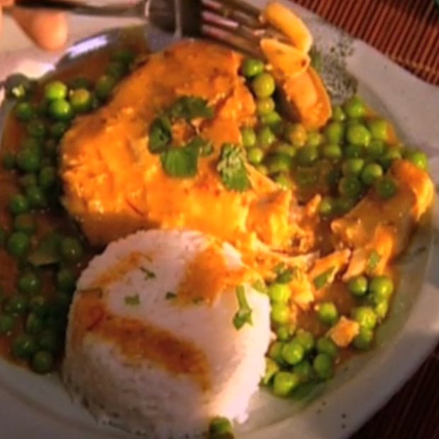 Curry de cabillaud aux petits pois Curry de cabillaud aux petits pois