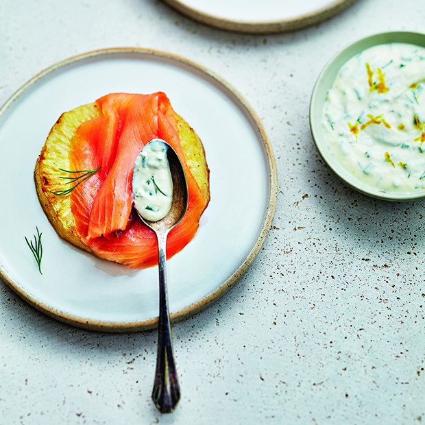 Blinis de céleri et saumon fumé Blinis de céleri et saumon fumé