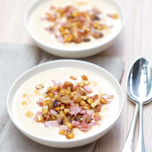 Crème de topinambours et panais aux châtaignes Crème de topinambours et panais aux châtaignes