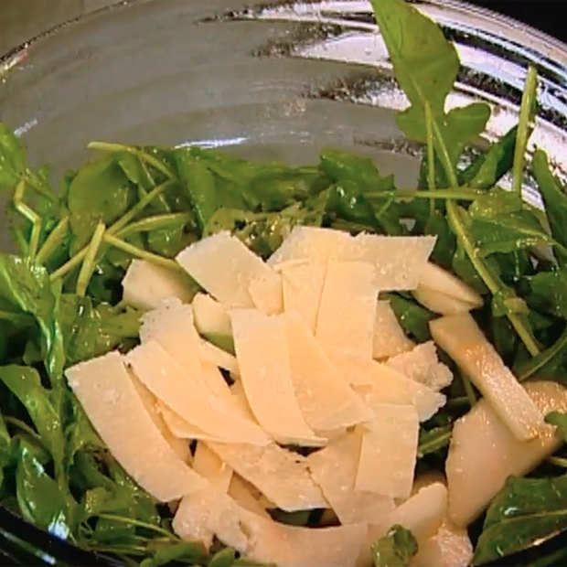 Roquette aux poires et parmesan Roquette aux poires et parmesan