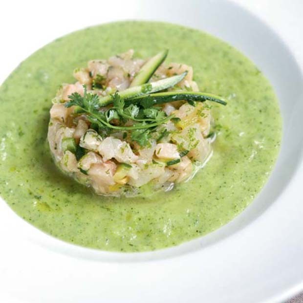 Tartare de pétoncles pomme courgettes Tartare de pétoncles pomme courgettes