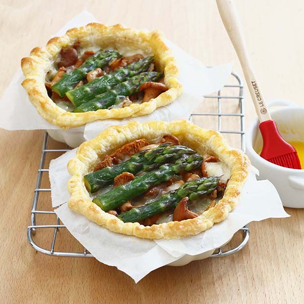 Tartelettes aux girolles, asperges et Cantal Tartelettes aux girolles, asperges et Cantal