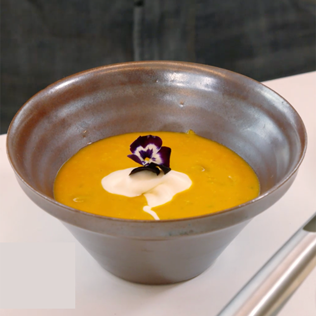 Velouté de courges à l’andouille de Philippe David Velouté de courges à l’andouille de Philippe David
