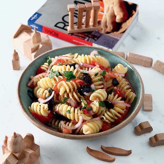 Fusilli à la crudaiola Fusilli à la crudaiola