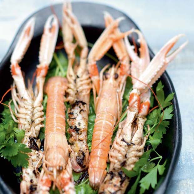 Langoustines rôties au thé fumé Langoustines rôties au thé fumé