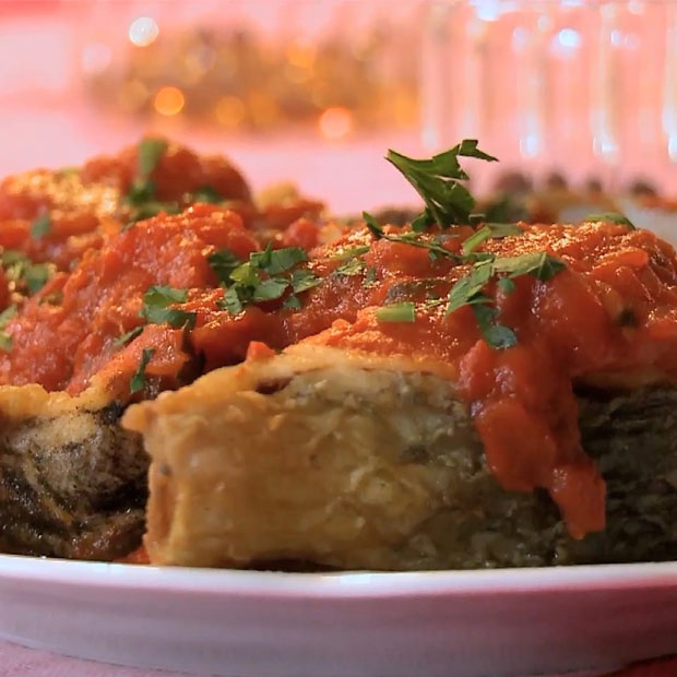 Mulet à la bastiaise et spaghettis à la poutargue de René Mulet à la bastiaise et spaghettis à la poutargue de René