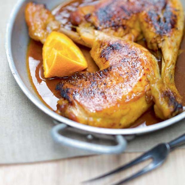 Poulet laqué aux agrumes Poulet laqué aux agrumes