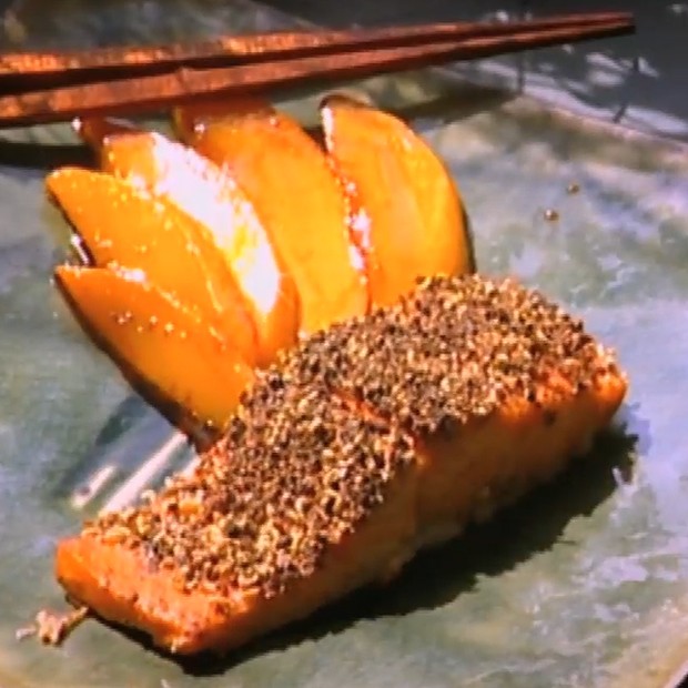 Saumon poivre et mangue Saumon poivre et mangue