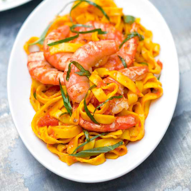 Tagliatelle aux gambas Tagliatelle aux gambas